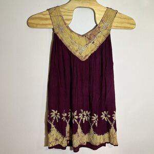 SB Fashion Women's One Size Rayon Sleeveless Tunic Mini Dress Embroidered Floral